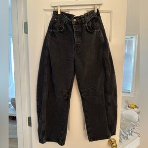 Free people black barrel jeans